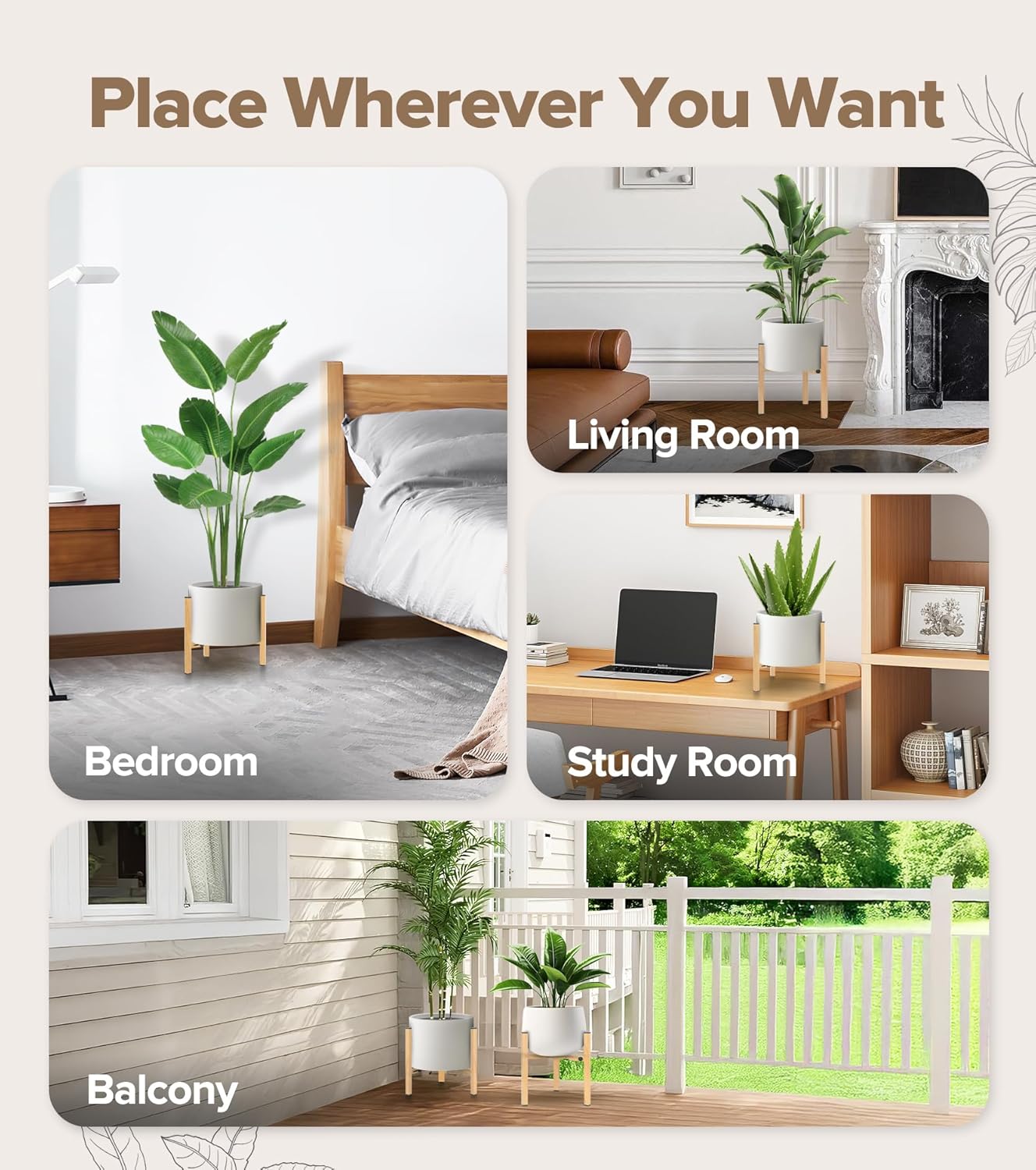 Plant Stand Indoor Adjustable, Metal Modern Indoor Plant Stand, Heavy Duty Plant Stands Outdoor Corner, Stable Plant Holder, Fits 8 to 12 Inches Pots, Black, 1 Pack, Pot & Plant Not Included