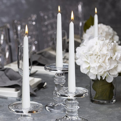 BOLSIUS Ivory Taper Candles - 10 Pack Unscented 10 Inch Dinner Candle Set - 8 Hours Burn Time - Premium European Quality - Smokeless and Dripless Household, Wedding, Party, and Home Décor Candlesticks