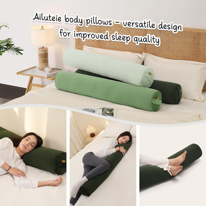 Body Pillow for Adults,Long Round Pillow,Big Cylindrical Pillow,Large Full Bolster Pillows for Side Sleepers (Steel Gray, 47.24"*7.87")