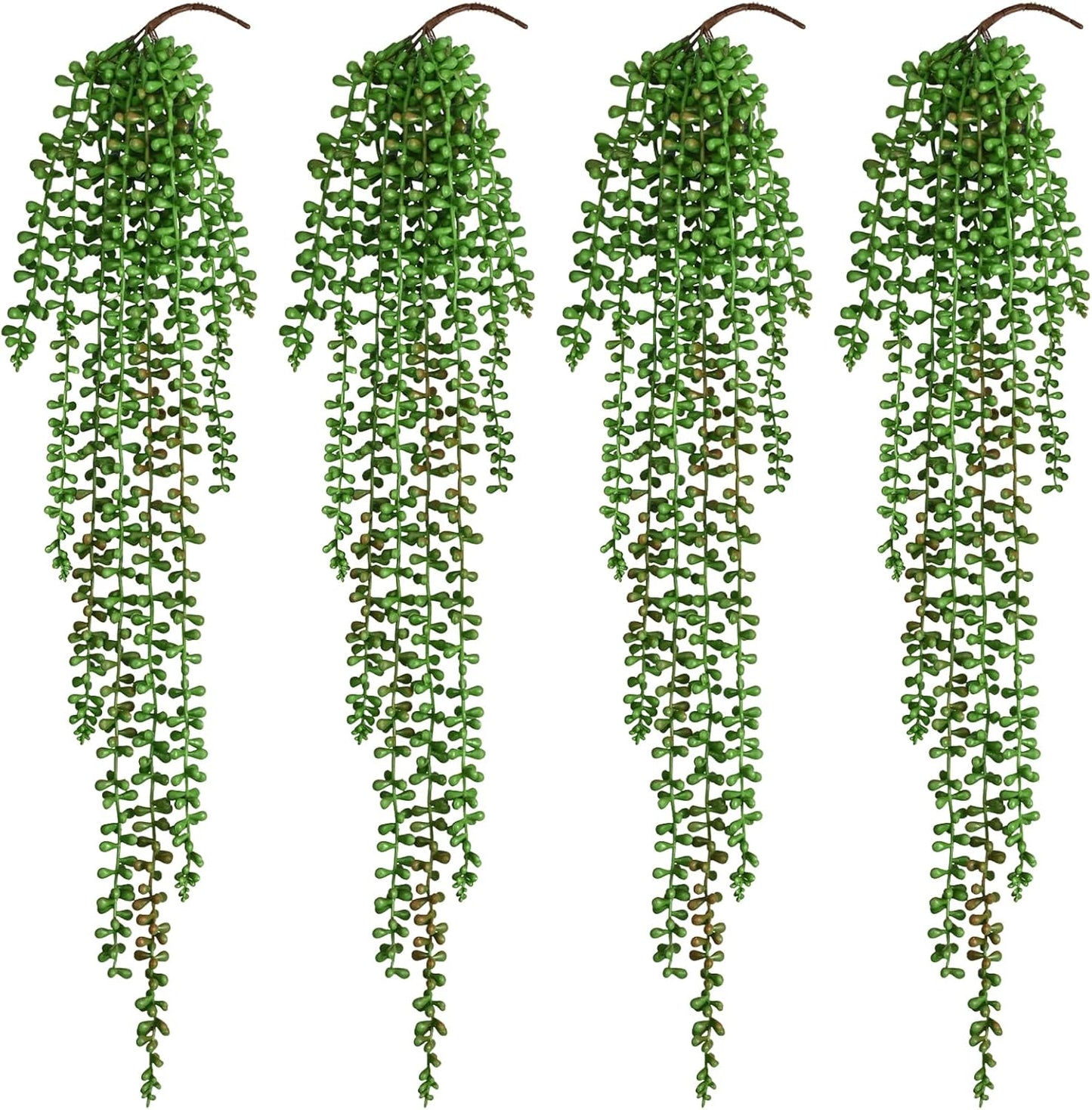 Waipfaru 4Pcs Fake Hanging Plants 2.7ft Fake Plants Eucalyptus Leaves UV Resistant Fake Vines Ivy Artificial Plants Outdoor Faux Plants Indoor Bedroom Living Room Boho Wall Porch Shelf Decor