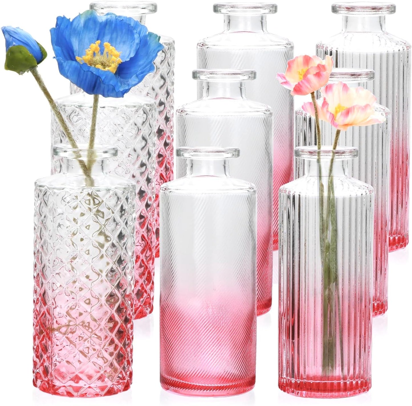 Glass Bud Vase Set of 32 pcs,Bud Vases in Bulk,Small Vases for Centerpieces, Mini Flower Vase Bulk for Rustic Wedding Home Table Decorations