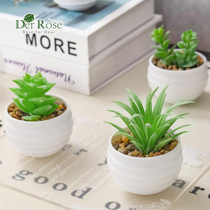 Der Rose 6 Pack Fake Plants Small Realistic Succulents Plants Artificial for Home Room Decor Indoor