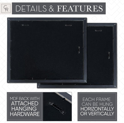 Camden Reed Mixed Gallery Wall Frame Set, (2) 16x20 Inch, (1) 11x14 Inch, and (2) 8x10 Inch, 9 Piece, Brass