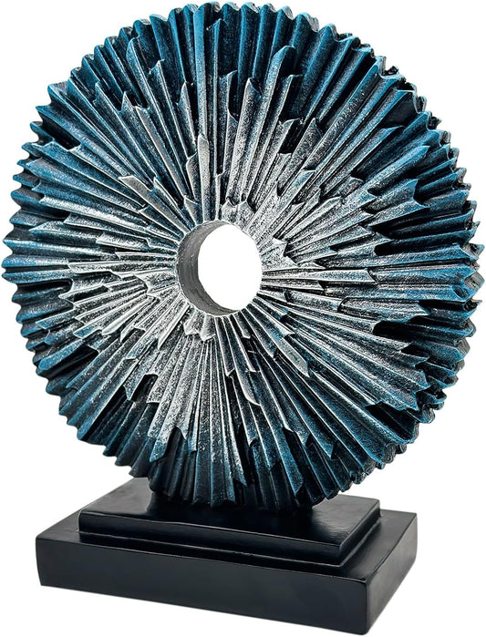 Abstract Statue for Home Decor,Office Desk Sculpture for Men,Creative Round Line Ornament for Bookshelf,Modern Decorative Sculpture,Bedroom,Livngroom,Table(Black)