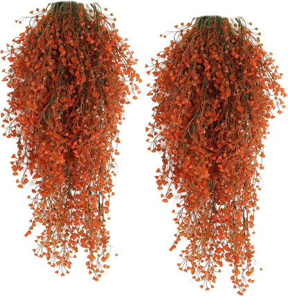 RECUTMS Fake Hanging Plants Artificial Ferns for Outdoor Hanging Faux Plants Vine Ivy Faux Fern Hanging Vines Wall Plants for Home Garden Party Wedding Decor (White 4P)