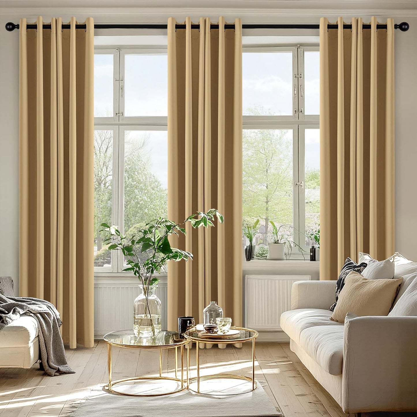MIULEE Blackout Curtains for Bedroom Living Room 2 Panels, Thermal Insulated Room Darkening Drapes Grommet Noise Reducing Light Blocking Window Treatments 63 Inches Long 40x63 Inch Black - Colors B