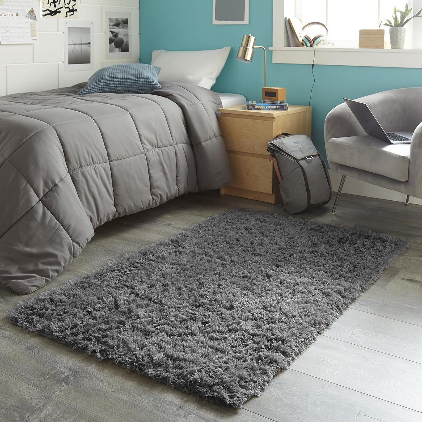 Ophanie Round Rugs 5Ft Ivory Circle Area Rug, Nursery Room Decor, Christmas Aesthetic Bedroom Home Circular Carpet 5 Foot, Fluffy Fuzzy Shag Plush Cream Living Room Rugs for Kids Boys Girls Teen Baby