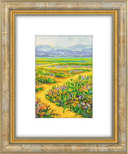 Golden State Art,11x14 Ornate Picture Frame for 8x10 Photo with Mat or 11 x 14 Prints without Mat,Real Glass Wall Display(Color:Green Gold)