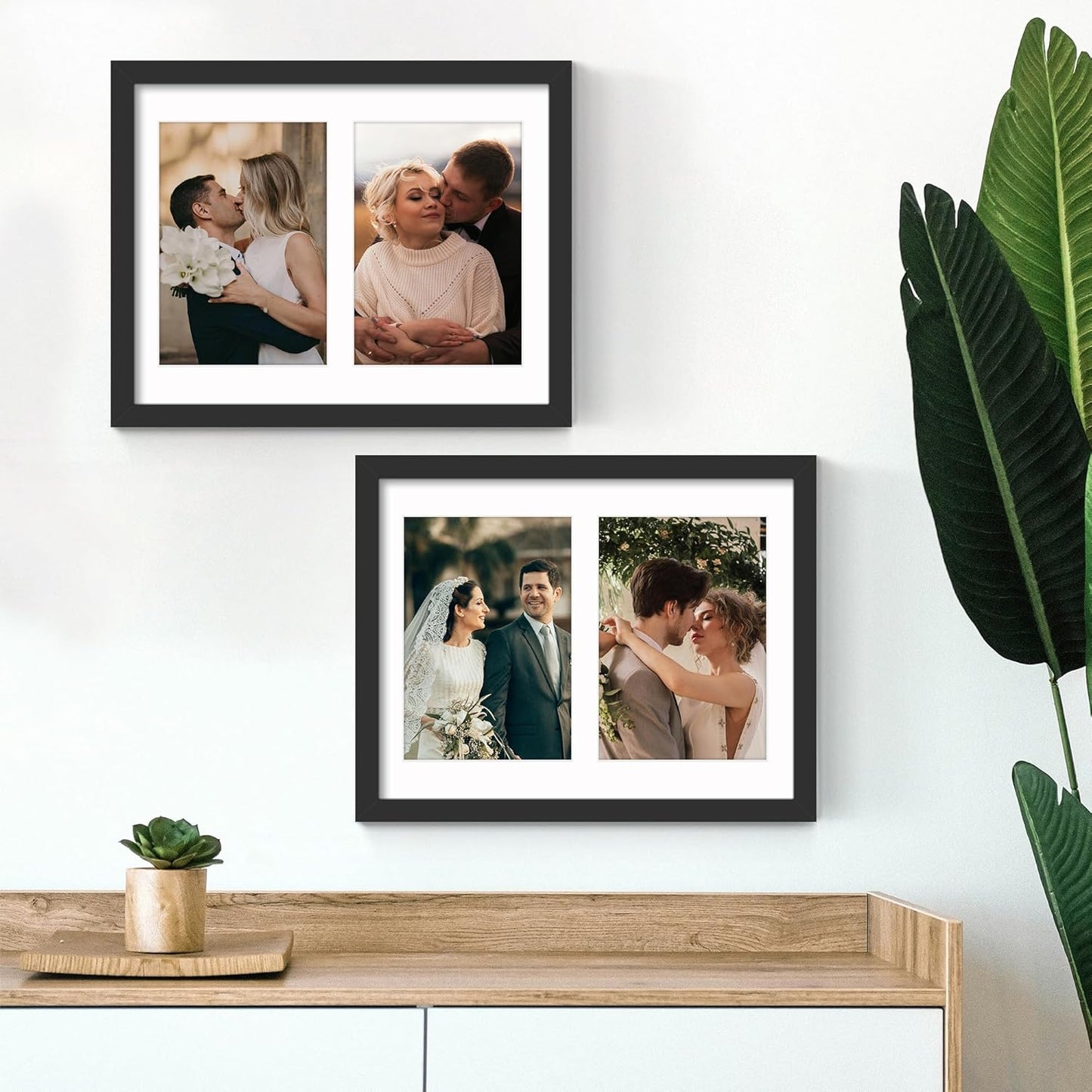 DUENPY 14x26 Collage Picture Frame 4x6 Collage Picture Frame Displays Twelve 4x6 inch Photos Available Horizontal Wall Mounting Display and Vertical Black - Colors B