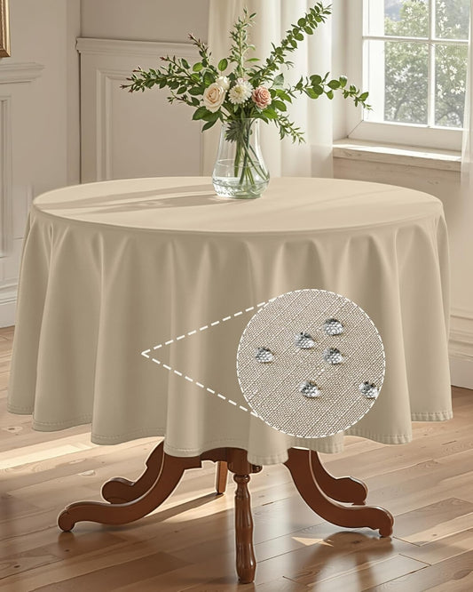 Pureegg Rectangle Linen Tablecloth Waterproof & Stain Resistant, Wrinkle-Free Table Cloth Adds Elegance and Protection, Ideal for Dining, Party, Wedding and Outdoor, 52 x 70 Inch, Sage Green