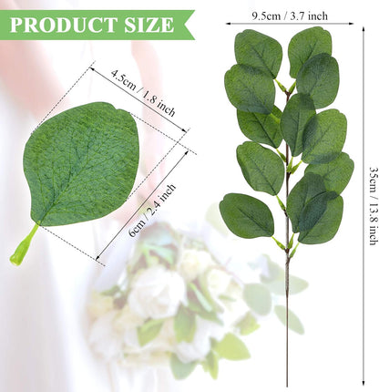 WILLBOND 30 Pieces Eucalyptus Stems Artificial Leaf Stem Faux Long Eucalyptus Artificial Greenery Leaves for Wedding, Office, Holiday, Home, Garden, Greens Decor