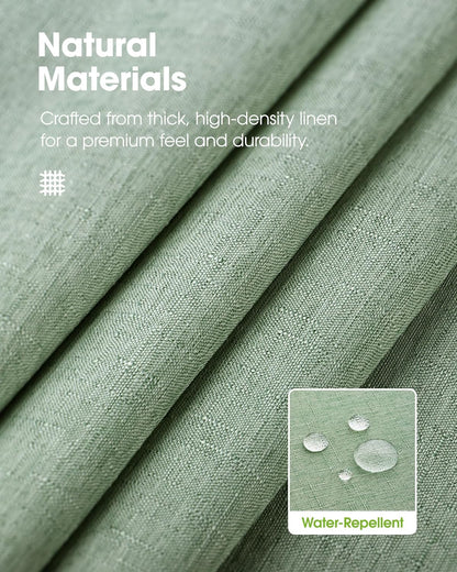Pureegg Rectangle Linen Tablecloth Waterproof & Stain Resistant, Wrinkle-Free Table Cloth Adds Elegance and Protection, Ideal for Dining, Party, Wedding and Outdoor, 52 x 70 Inch, Sage Green