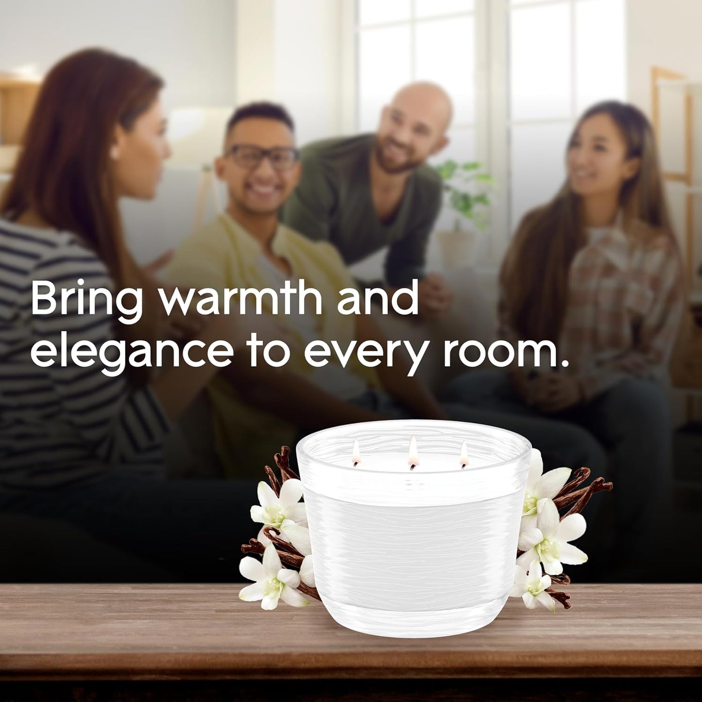 Glade 3-Wick Scented Candle Jar, Apple Cinnamon, Air Freshener Infused with Essential Oils, 6.8 Oz, 3 Count