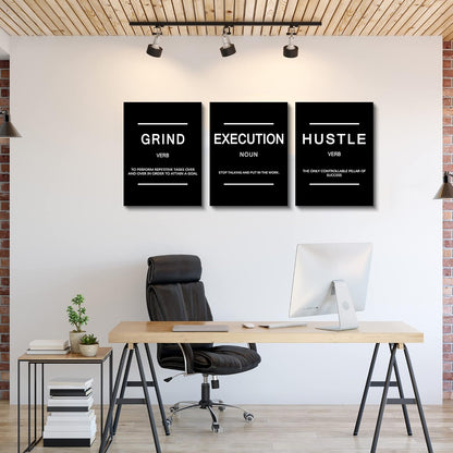 Inspirational Canvas Painting Wall Art -EPHANY ART,Mindset Quotes Prints, Success Framed Entrepreneur Poster Positive Quotes Wall Poster for Home Office Workplace (M-3pcs,12x16inchx3pcs)