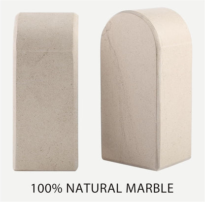 Koville African Natural Marble Bookends for Shelves, Non-Slip Book Ends, 13LBS Ultra Heavy Duty Marble Book Holder Organizer, Apartment Decor for Movies/CD/Video Games(Namib Fantasy)