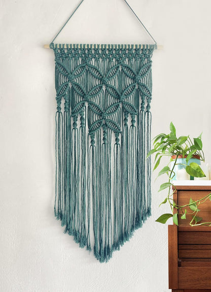 Handmade Cotton Home Decor Macrame Wall Hanging Navy