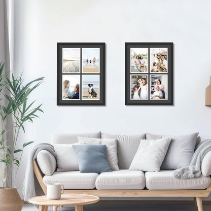 DUENPY 14x26 Collage Picture Frame 4x6 Collage Picture Frame Displays Twelve 4x6 inch Photos Available Horizontal Wall Mounting Display and Vertical Black - Colors A