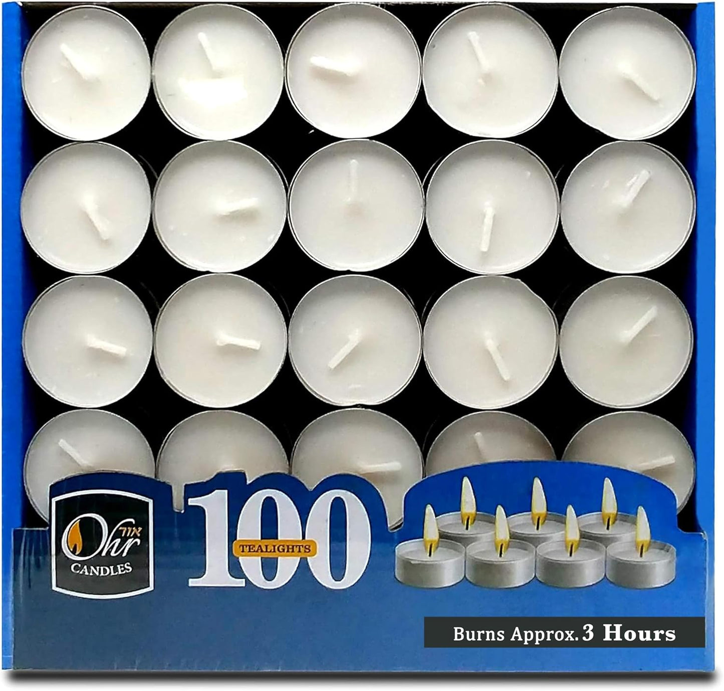 Ohr Tea Light Candles - 200 Bulk Pack - White Unscented Travel, Centerpiece, Decorative Candle - 3 Hour Burn Time