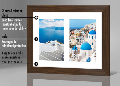 Americanflat 4x6 Collage Picture Frame with Shatter-Resistant Glass - Fits Five 4x6 Photos or Use as One 11x14 Picture Frame - Signature Collection - Collage Frames for Wall Display - Black