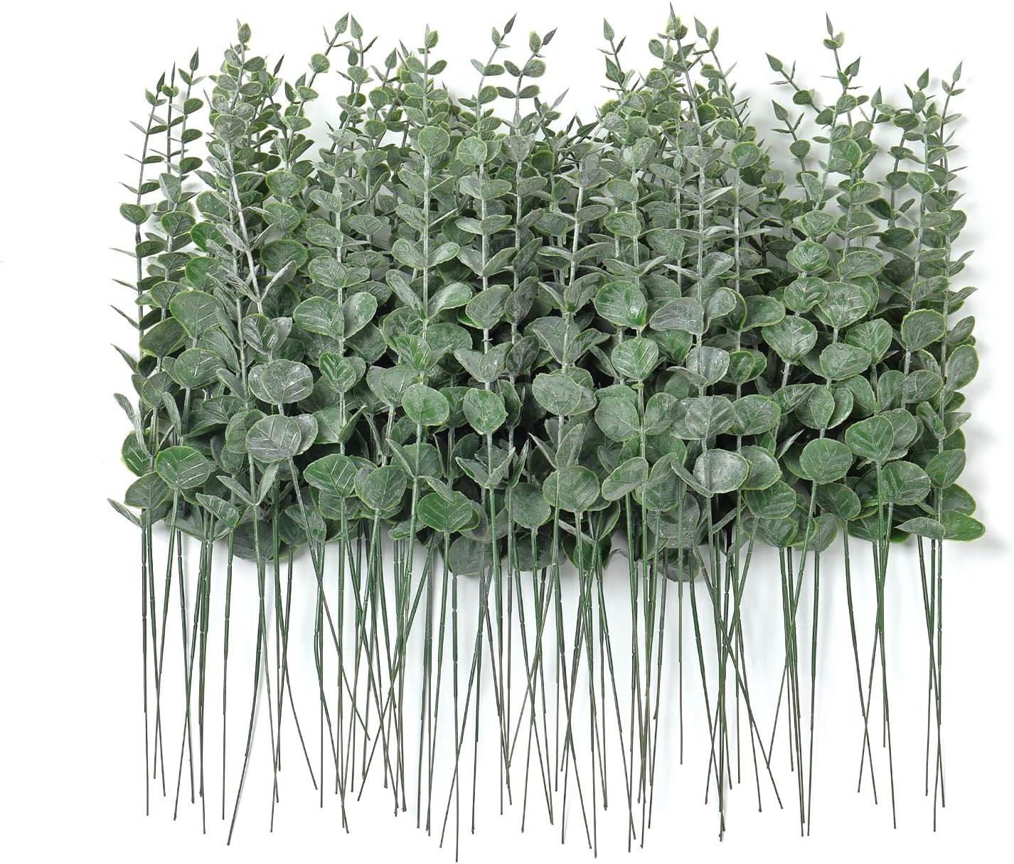 Fake Plants, 20Pcs Eucalyptus Stems Artificial Flowers, Fake Eucalyptus Leaves Stems, Plastic Grey Green Touch Leaf Branches for Home Office Flowers Bouquet Centerpiece Wedding Decoration