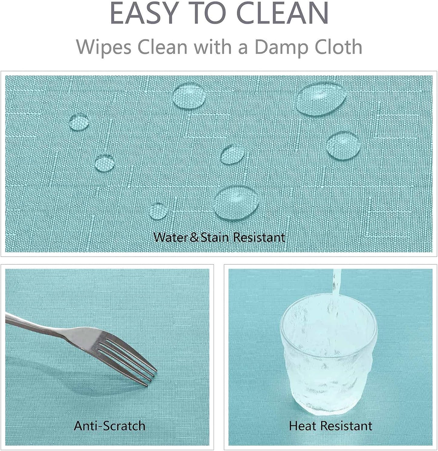 Veblandy Rectangle Tablecloth Waterproof Linen Textured Table Cloth Stain and Wrinkle Resistant Washable, Decorative Fabric Table Cover for Dining, Party and Camping (Sage Green, 52 * 70)