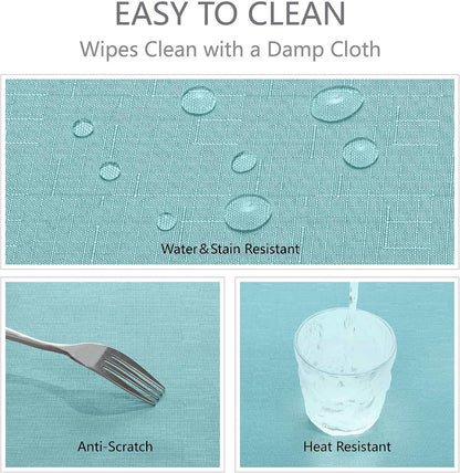 Veblandy Rectangle Tablecloth Waterproof Linen Textured Table Cloth Stain and Wrinkle Resistant Washable, Decorative Fabric Table Cover for Dining, Party and Camping (Sage Green, 52 * 70)