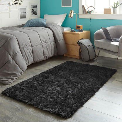 Ophanie Round Rugs 5Ft Ivory Circle Area Rug, Nursery Room Decor, Christmas Aesthetic Bedroom Home Circular Carpet 5 Foot, Fluffy Fuzzy Shag Plush Cream Living Room Rugs for Kids Boys Girls Teen Baby
