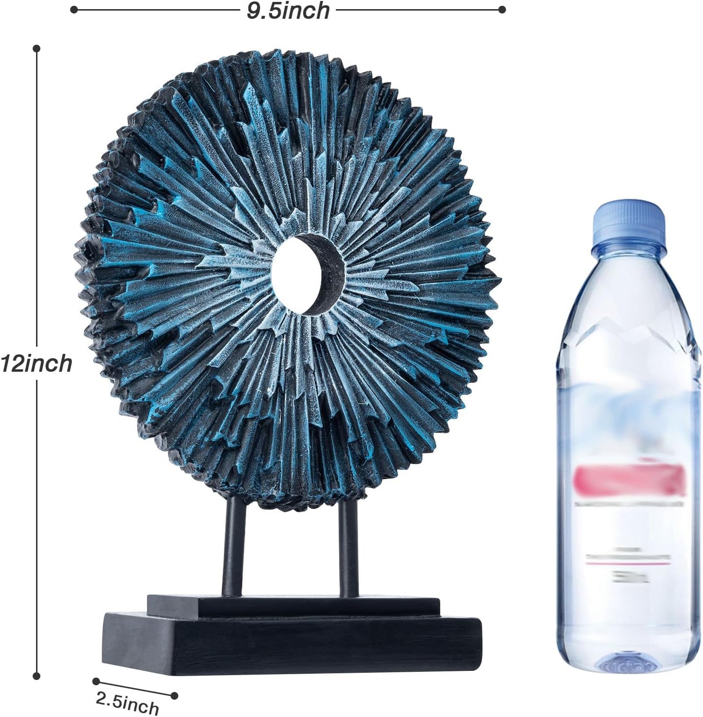 EZ4ENCE Round Statue HomeDecor Kitchen, Modern Decorative Sculpture Decorations for Living Room Coffee Table, Office Decor Shelf, Center Tabletop Decoration (Blue)