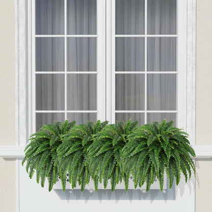 Dkaltm Artificial Boston Fern Bush- Set of 2 Large Artificial Ferns for Outdoors, 45Inch Large Faux Ferns, Suitable for Office & Living Room Decor, 55Branches for Each Bouquet