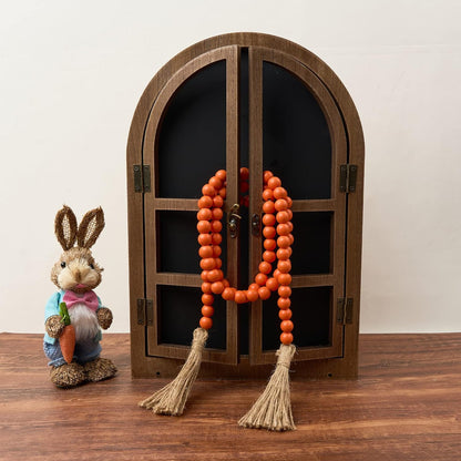 OMISHE 59in Wood Bead Garland with Tassels, Decorative Beads, Farmhouse Wooden Beads Garland for Wall Hanging Home Festival Decor, Aqua, Teal