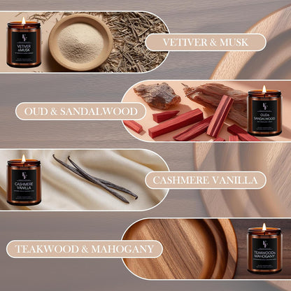 Scented Candles for Home Scented Aromatherapy Candles, 4 Pack 28 Oz Soy Wax Candle Gift Set Valentine's Day Gift for Women Men (Lavender/Vanilla//Sandalwood Rose/Moroccan Amber)
