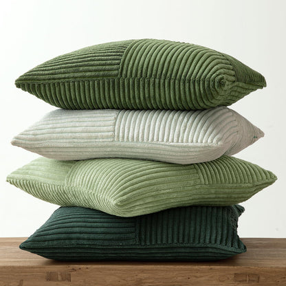 MIULEE Teal Orange Decorative Throw Pillow Covers 18x18 Inch Set of 4 Boho Corduroy Striped Cushion Cases Modern Farmhouse Patchwork Pillow Cases for Couch Sofa Bedroom Home Decor