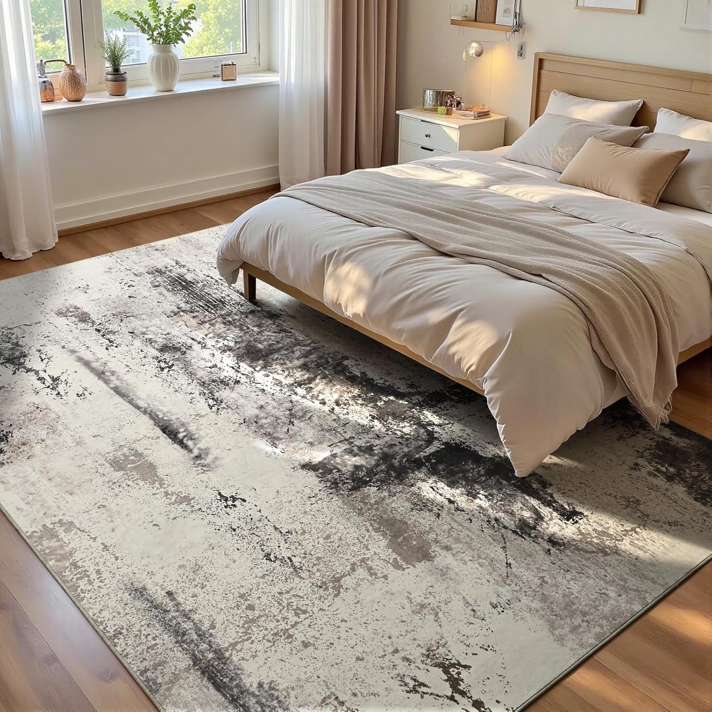 Ompaa 2x6 Rug Runners for Hallways Kitchen Runner Rug Non Slip Washable Grey Long Runner Rugs with Rubber Backing Soft Abstract Carpet Runner for Hallways, Kitchen, Bedroom, Bathroom, Entryway - Colors B