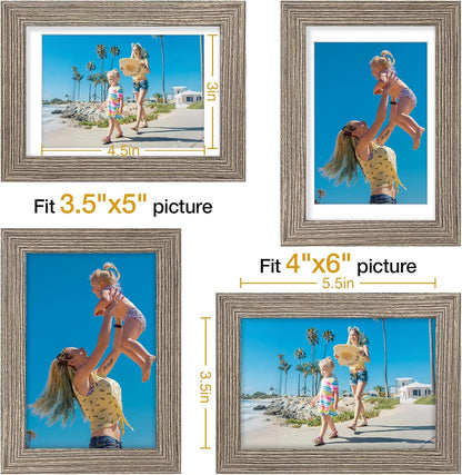 Vittanly 8x10 Picture Frames Set of 9, Shatter Resistant Plexiglass, Display 5x7 Pictures with Mat or 8x10 without Mat, Photo Frames for Wall or Tabletop, Engineered Wood, Black - Colors B