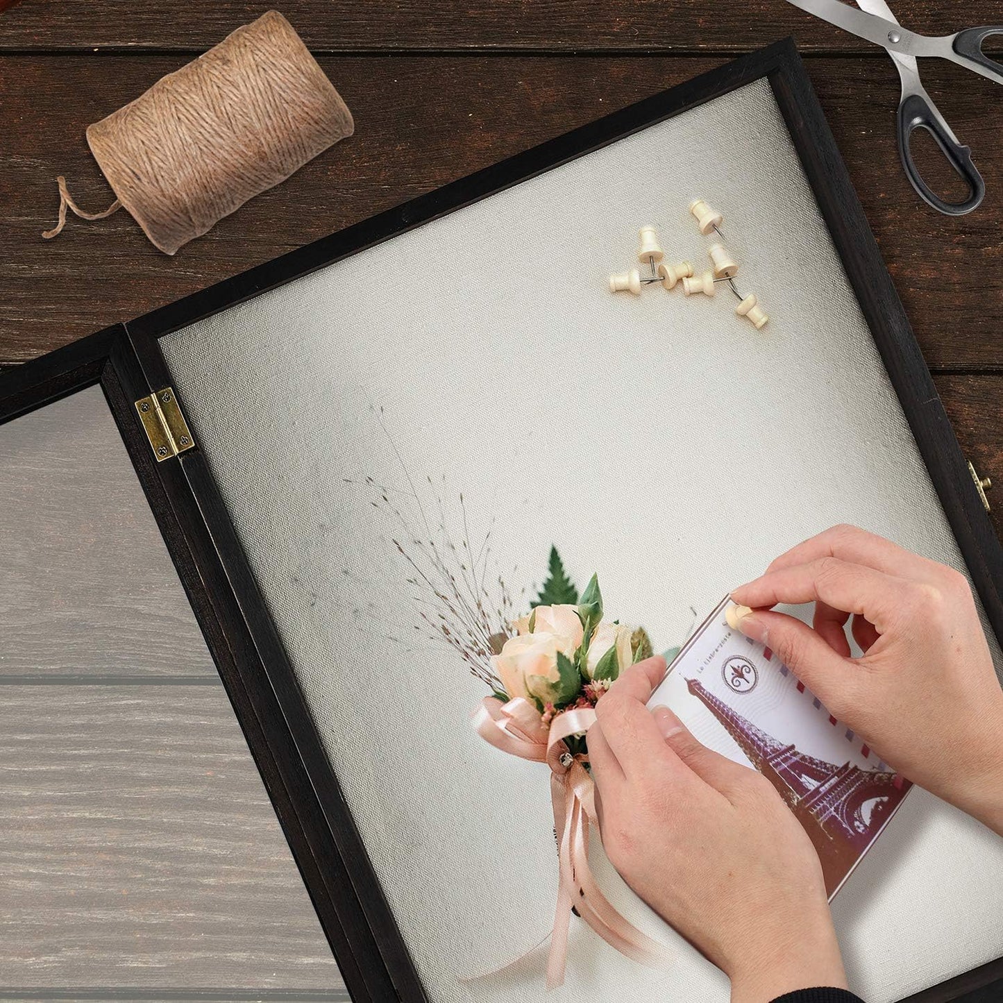 TJ.MOREE Shadow Box Frame 8 x 10 Shadowbox Display Case Picture Frame with Linen Back Memorabilia Bouquet Medals Military Photos Memory Box