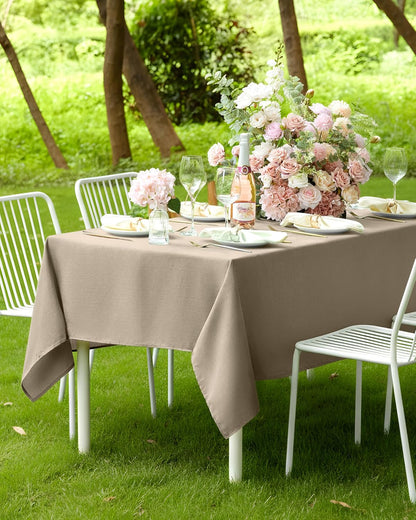 Pureegg Rectangle Linen Tablecloth Waterproof & Stain Resistant, Wrinkle-Free Table Cloth Adds Elegance and Protection, Ideal for Dining, Party, Wedding and Outdoor, 52 x 70 Inch, Sage Green