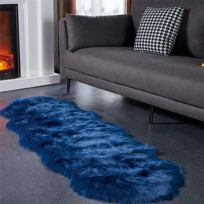 EasyJoy Ultra Soft Fluffy/Fuzzy Shaggy Area Rug Faux Fur Chair Cover Seat Pad for Bedroom Floor Sofa Living Room (2 x 6 ft Sheepskin, Beige)
