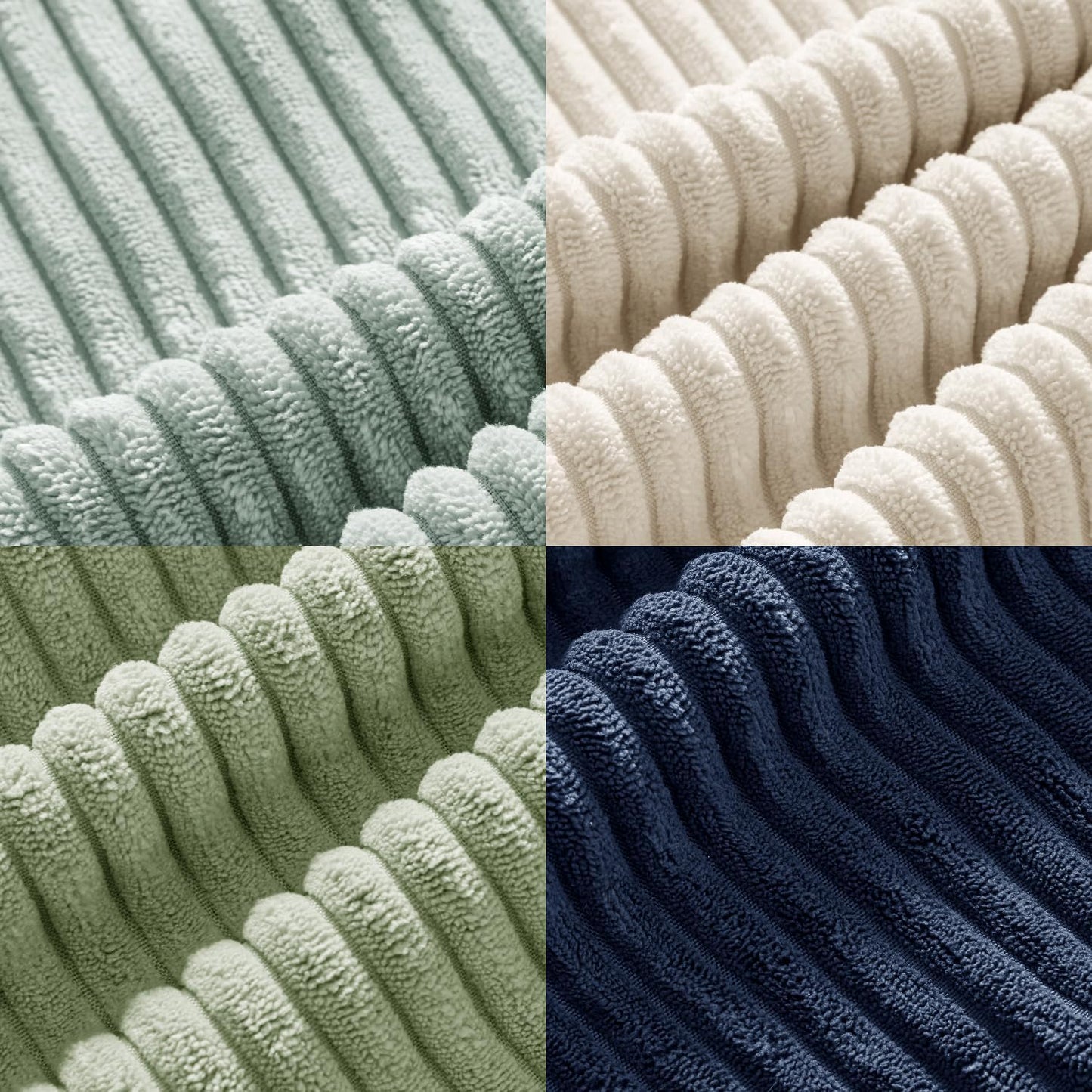 MIULEE Boho Farmhouse Sage Green Throw Pillow Covers 18x18 Inch Set of 4 Mordern Nordic Cushion Covers Soft Corduroy Spring Home Decor for Couch Bed Sofa Living Room Forest Green