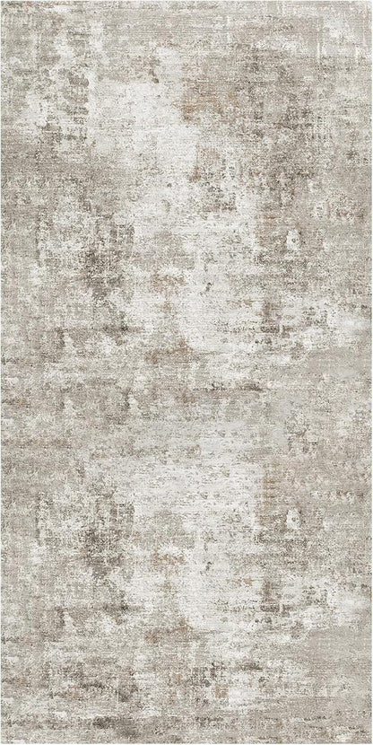 2x3 Washable Non-Slip Area Rug - Soft Low Pile Throw Rug for Kitchen Entryway Bedroom - Modern Indoor Door Mat with Rubber Backing (Beige Grey) - Colors B