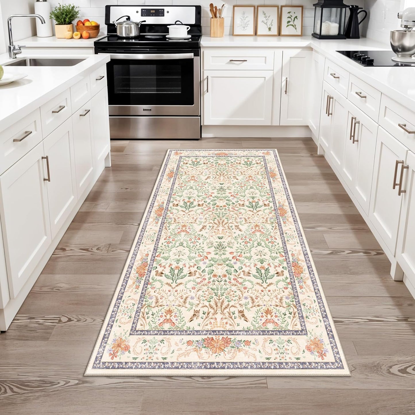 2x3 Washable Non-Slip Area Rug - Soft Low Pile Throw Rug for Kitchen Entryway Bedroom - Modern Indoor Door Mat with Rubber Backing (Beige Grey) - Colors A
