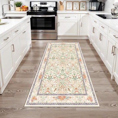 2x3 Washable Non-Slip Area Rug - Soft Low Pile Throw Rug for Kitchen Entryway Bedroom - Modern Indoor Door Mat with Rubber Backing (Beige Grey) - Colors A