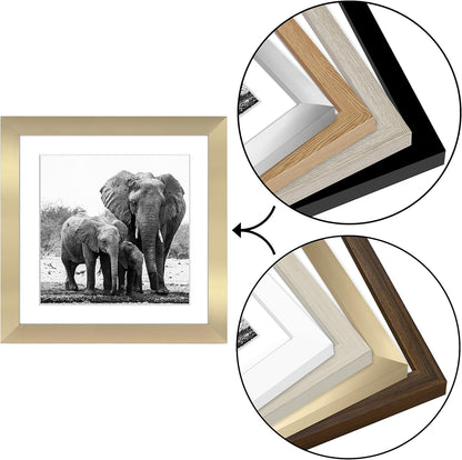 Americanflat 8x10 Picture Frame with Shatter-Resistant Glass - Use as 5x7 Frame with Mat or Display 8x10 Photo Without Mat - Signature Collection - Picture Frames for Tabletop and Wall Display - Black