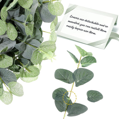 Tigeen 200 Pcs Artificial Eucalyptus Stems Tall 11.8 Inch Tall Faux Eucalyptus Branches Fake Greenery Plants Stems for Vase Home Party Wedding Decorations