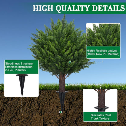 AOKIIE 6FT Artificial Topiary Cedar Plants Outdoor, Faux Pine Trees UV Resistant and Potted, 72 Inch Tall Fake Shrubs Evergreen for Front Porch Decor Set of 2