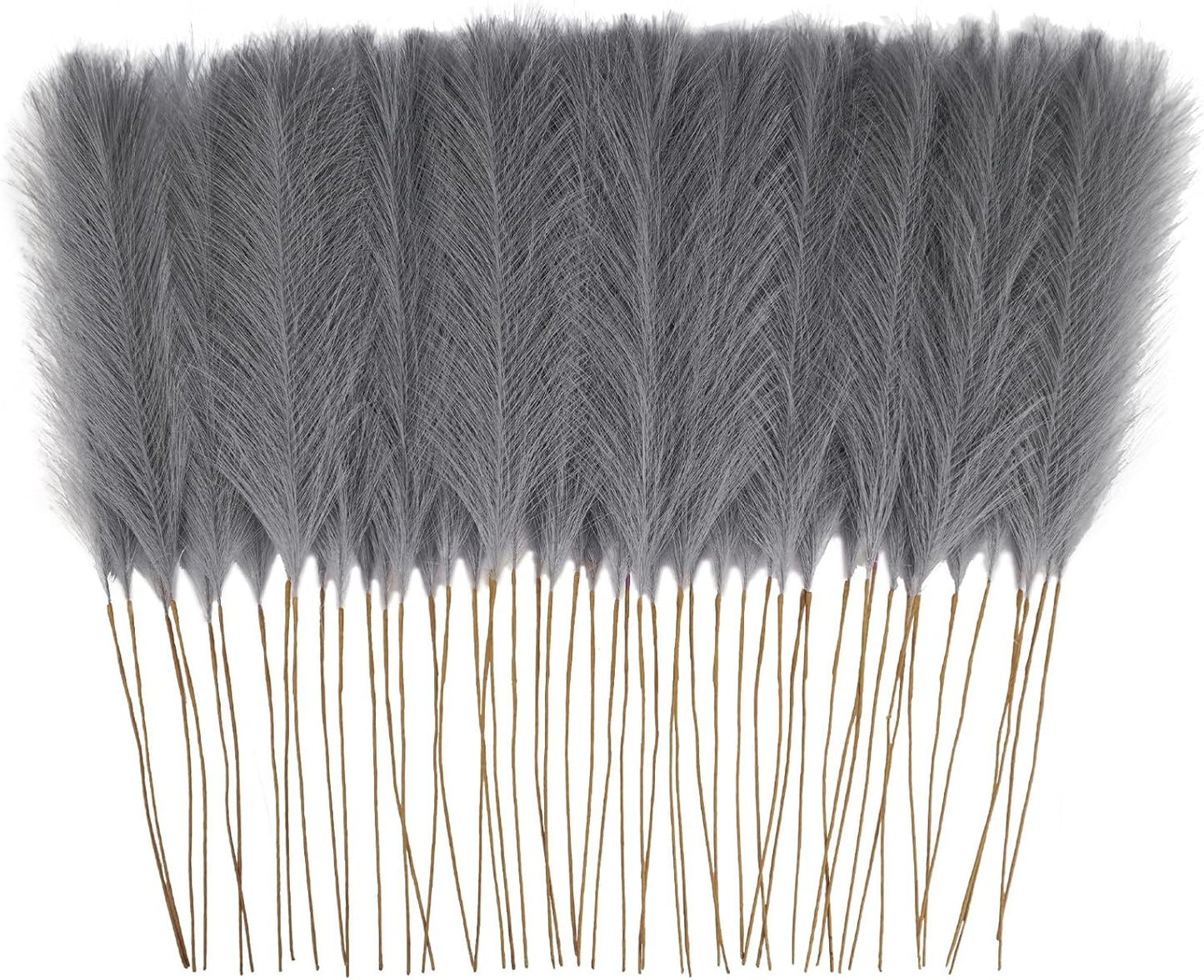 obbsie 50pcs Pink Faux Pampas Grass Decor, 21.6" Short Artificial Floral Branches Vase Filler Flower Arrangement for Home Wedding Boho Outdoor Decor