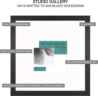 MCS Studio Gallery 16x24 Poster Frame Black Woodgrain Engineered Wood, Vertical & Horizontal Wall Hanging Large Picture Frame for Photos, Posters & Art Prints (1-Pack)