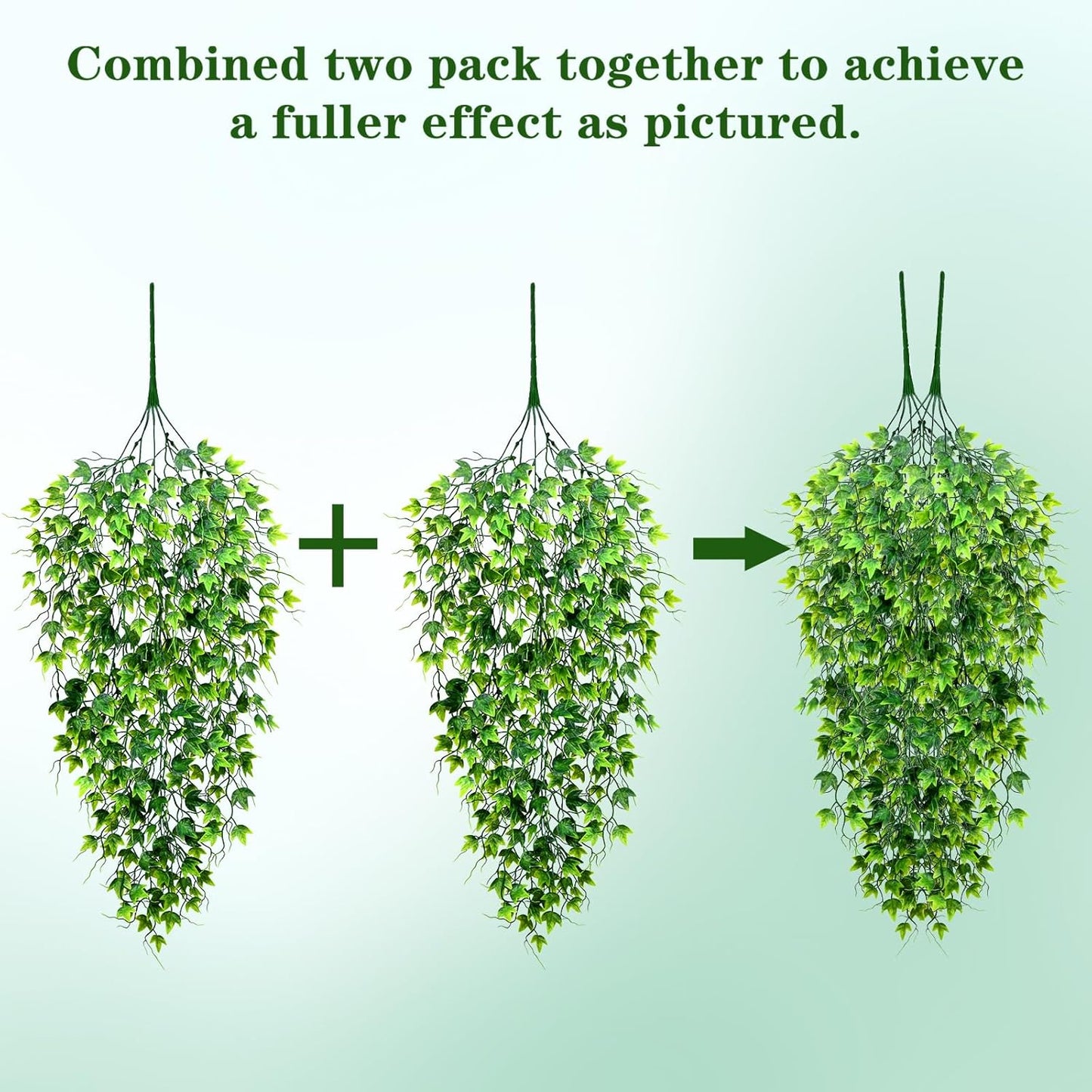 Waipfaru 4Pcs Fake Hanging Plants 2.7ft Fake Plants Eucalyptus Leaves UV Resistant Fake Vines Ivy Artificial Plants Outdoor Faux Plants Indoor Bedroom Living Room Boho Wall Porch Shelf Decor