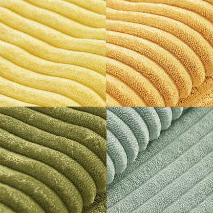 MIULEE Teal Orange Decorative Throw Pillow Covers 18x18 Inch Set of 4 Boho Corduroy Striped Cushion Cases Modern Farmhouse Patchwork Pillow Cases for Couch Sofa Bedroom Home Decor