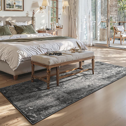 Ompaa 2x6 Rug Runners for Hallways Kitchen Runner Rug Non Slip Washable Grey Long Runner Rugs with Rubber Backing Soft Abstract Carpet Runner for Hallways, Kitchen, Bedroom, Bathroom, Entryway - Colors A