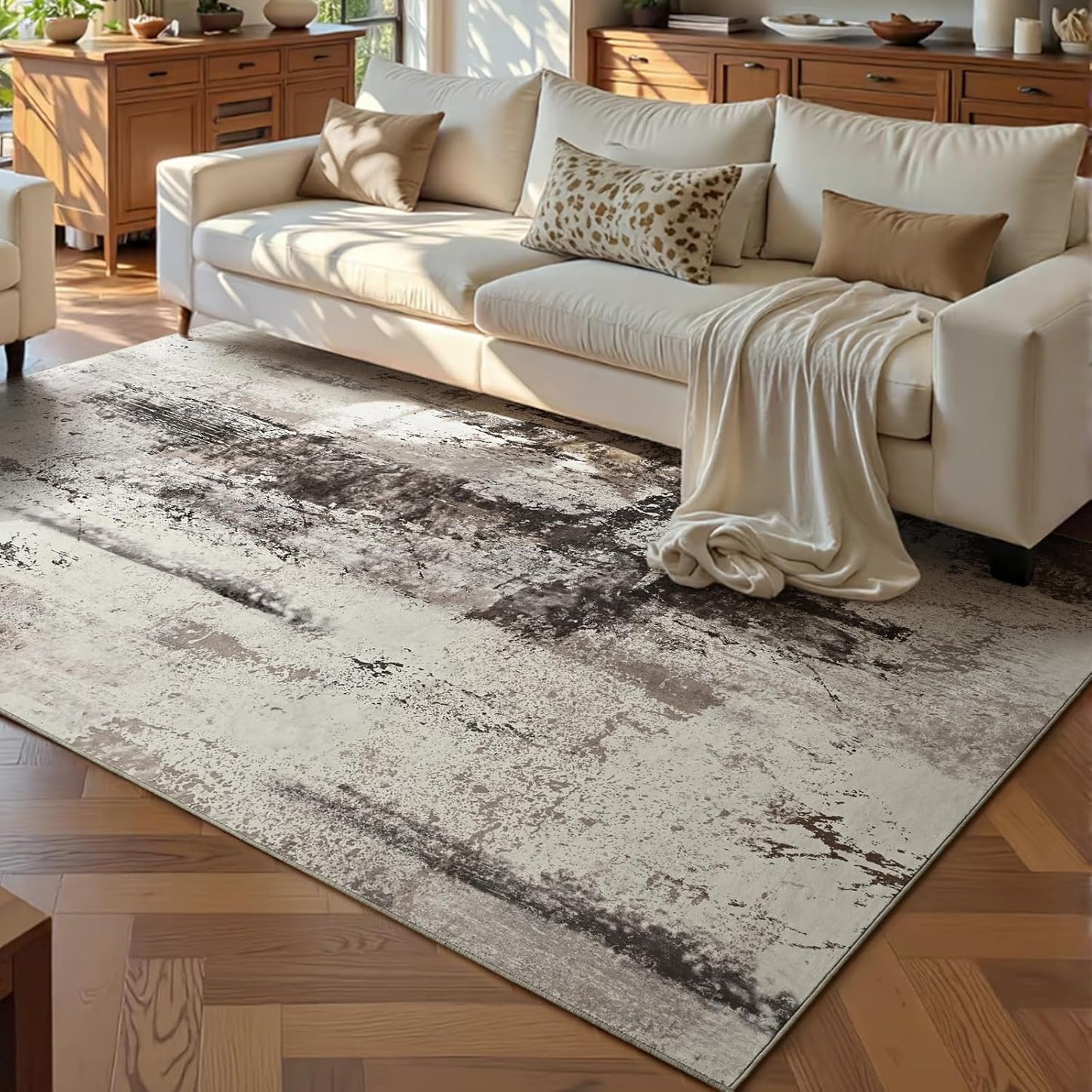 Ompaa 2x6 Rug Runners for Hallways Kitchen Runner Rug Non Slip Washable Grey Long Runner Rugs with Rubber Backing Soft Abstract Carpet Runner for Hallways, Kitchen, Bedroom, Bathroom, Entryway - Colors B